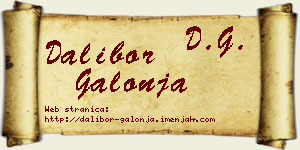 Dalibor Galonja vizit kartica